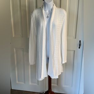 NY Collection - Long Off White Cardigan sweater